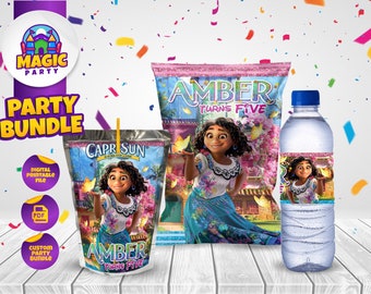 Encanto Birthday Party Bundle - Colombia Party Treats - Chip Bag - Capri Sun labels - Water Bottle Labels - Personalized - DIGITAL FILE