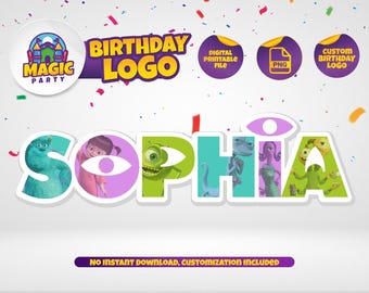 Monster Inc Logo - The Little Mermaid Custom Logo - Party Sign - Decor - Disney Inspired - Personalized - DIGITAL Download