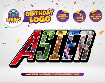 Avengers Logo - Custom Logo - Party Sign - Decor - Super Heroes - Personalized - DIGITAL Download