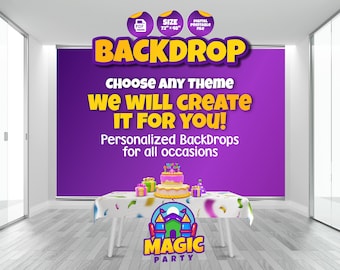 Any Theme BackDrop 72''x48'' - Created for You - Pick your Design, size and theme - Birthday Backdrop - Print-it-Yourself - DIGITAL FILE