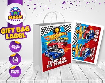 Race Cars Labels for Party Favor Bags - Kids Candy Bags - Gift Bags - Goodie Bag - DIGITAL FILE