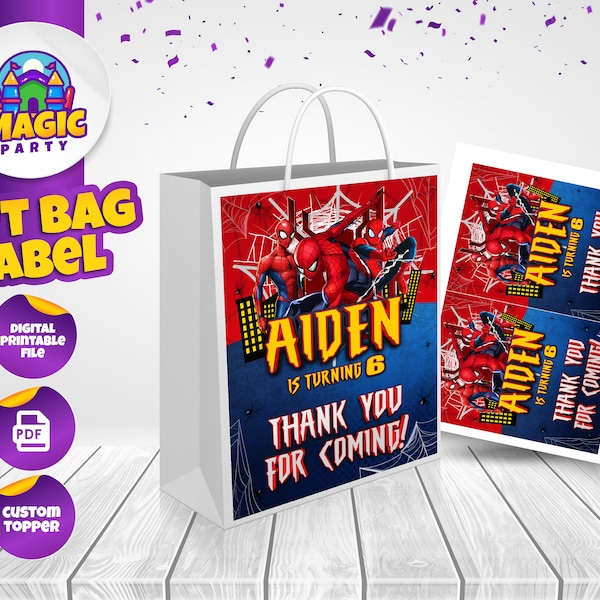 Spiderman Labels for Party Favor Bags - Kids Candy Bags - Gift Bags - Goodie Bag - DIGITAL FILE
