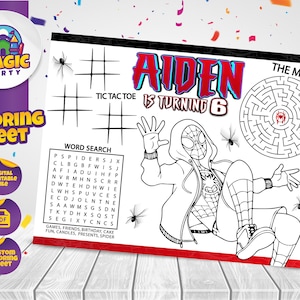 Miles Morales Coloring Sheet - Party Activity - Birthday - Printable - Personalized - Not Instant Download - DIGITAL FILE