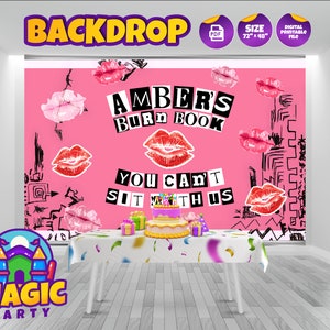 Burn Book - Mean Girls Movie BackDrop 72&#39;&#39;x48&#39;&#39; - Customizable - Birthday Backdrop - Banner - Print-it-Yourself - DIGITAL FILE
