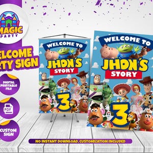 Toy Story Welcome Sign - 17x25in- Birthday Sign - Poster - Banner - Personalized - DIGITAL FILE