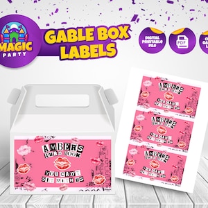 Burn Book Gable Box - Printable Label - Party Treats - Editable Template - Party Favor - Personalized - Kids Birthday - DIGITAL FILE