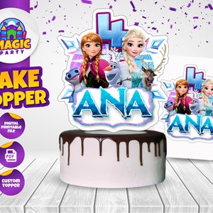 Adorno para tarta de Frozen - Cumpleaños - Decoración - 8,5 x 11 - Imprimible - Personalizado - No descarga instantánea - ARCHIVO DIGITAL