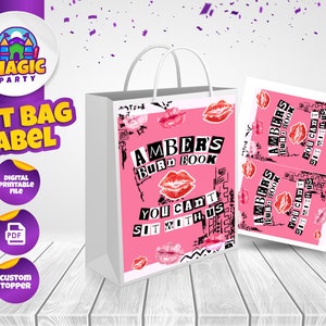 Brennende Buch Gastgeschenke - 13 x 18 cm - Candy Bags - Geschenktüten - Printable Label - Party Favor - Personalisiert - DIGITALE DATEI