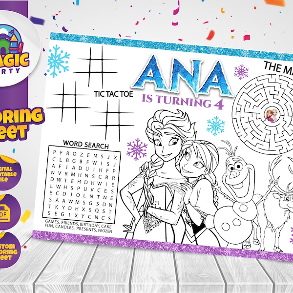 Printable Birthday Frozen Coloring Sheet Etsy