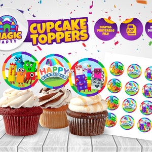 Numberblocks Cupcake Toppers - 2inch -  *Instant Download* - Birthday Party Cupcake Picks - Toppers - DIGITAL FILE
