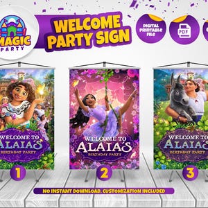 Encanto Welcome Sign (3 design options) - 17x25in - Birthday Entrance sign - Custom Poster - Printable Sign - Personalized - DIGITAL FILE
