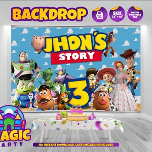 Toy Story BackDrop 72&#39;&#39;x48&#39;&#39; - Customizable - Birthday Backdrop - Banner - Print-it-Yourself - DIGITAL FILE
