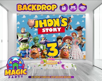 Toy Story BackDrop 72''x48'' - Customizable - Birthday Backdrop - Banner - Print-it-Yourself - DIGITAL FILE