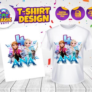 Frozen  T-shirt design - Kids Birthday - Printable - T-shirt party - Editable - Personalized - DIGITAL FILE
