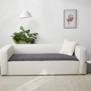 Quilted Cotton Couch Cover, Non-Slip Sectional Couch Covers Pet Friendly, Machine Washable Couch Protector, Stay in Place Sofa Slipcover
