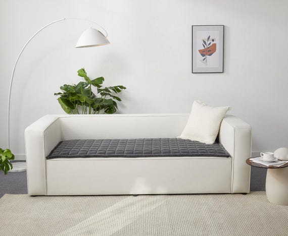 Quilted Cotton Couch Cover, Non-Slip Sectional Couch Covers Pet Friendly, Machine Washable Couch Protector, Stay in Place Sofa Slipcover