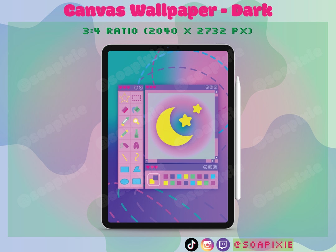 Colorful MS Paint Canvas Tablet Wallpaper Dark Mode iPad Surface Slate