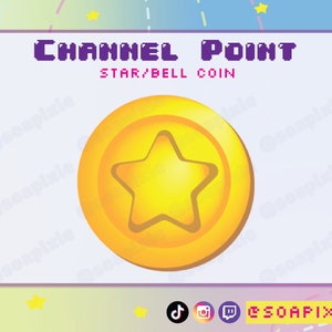 Star/Bell Coin Channel Point | Twitch Streamer Asset | Redeem | Loyalty | Currency | Gold | ACNH