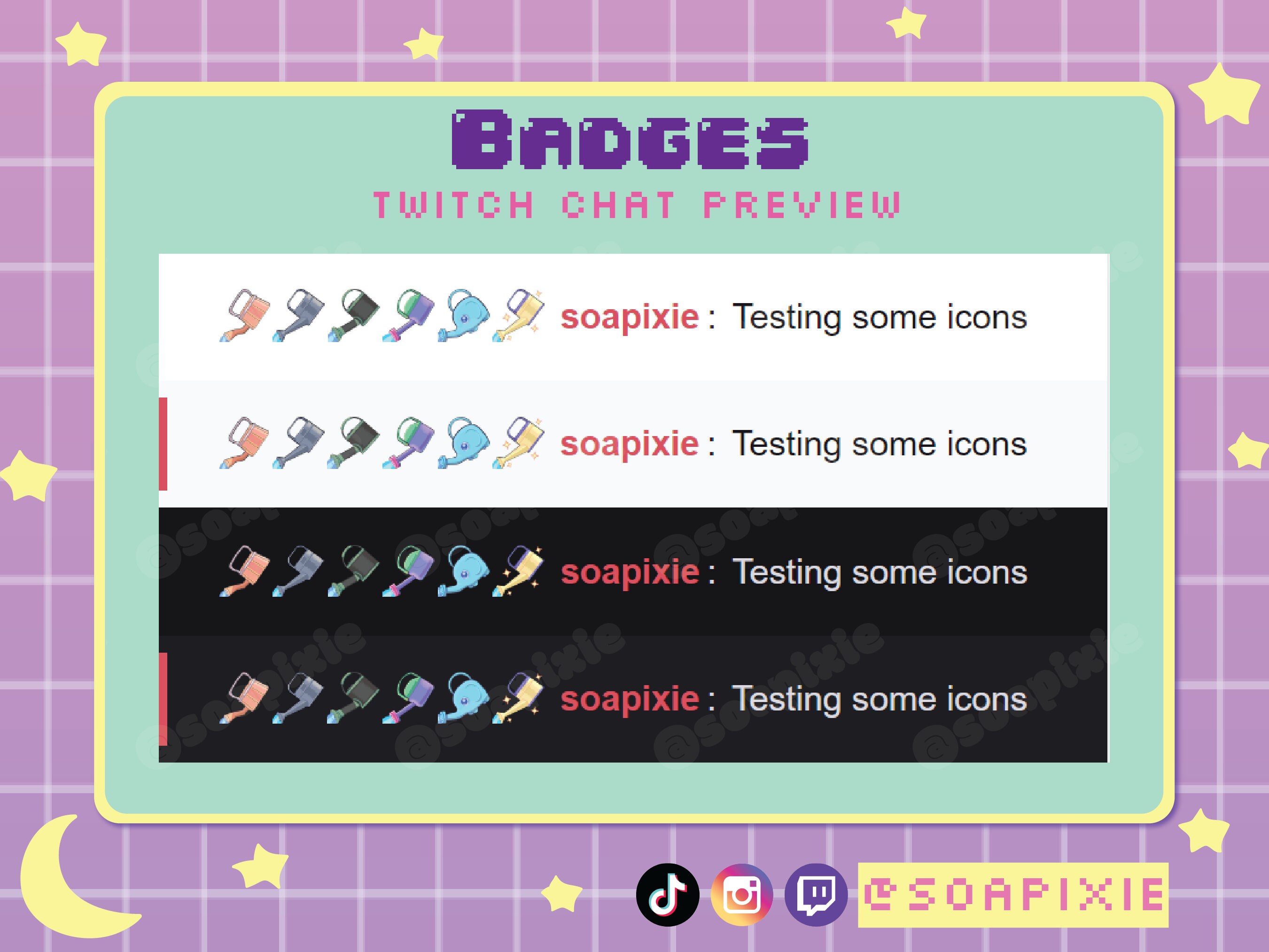 ACNH Watering Can Sub/bit Badges Twitch, Discord, Youtube Streamer