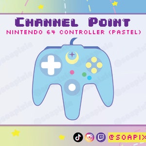 Pastel N64 Controller Channel Point | Twitch Streamer Kawaii Asset | Retro | Video Games | Aesthetic | Nostalgic