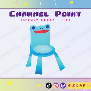 Teal Froggy Chair Channel Point | Twitch Streamer Asset | Redeem | Loyalty | Currency | Gold | ACNH