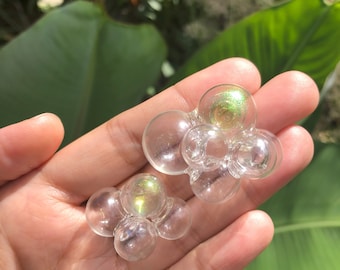 Iridescent Bubble Glass Stud Earrings | Handmade Statement Jewelry
