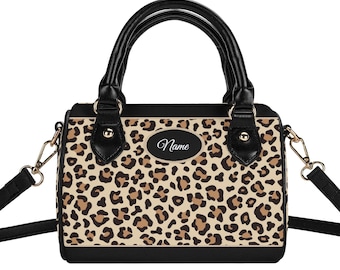 Personalized Cheetah Print Handbag, All Over Print Leopard Pattern Shoulder Bag, Small Roomy Purse