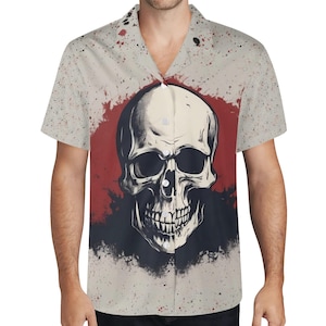 Skull Hawaiian Shirt: Gothic Punk Rock Button-Down