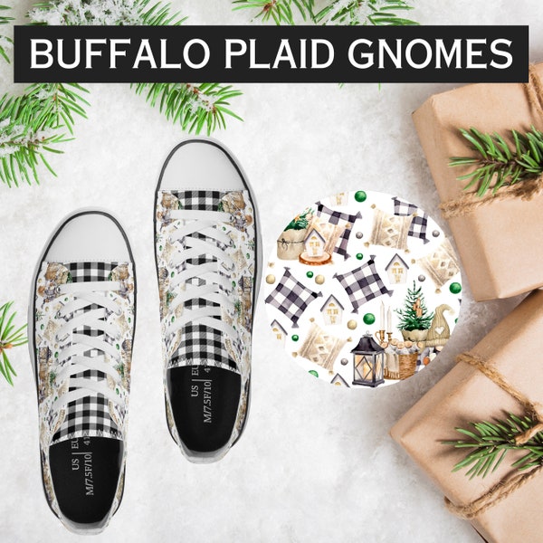 Buffalo Plaid Blue Print Canvas Shoes