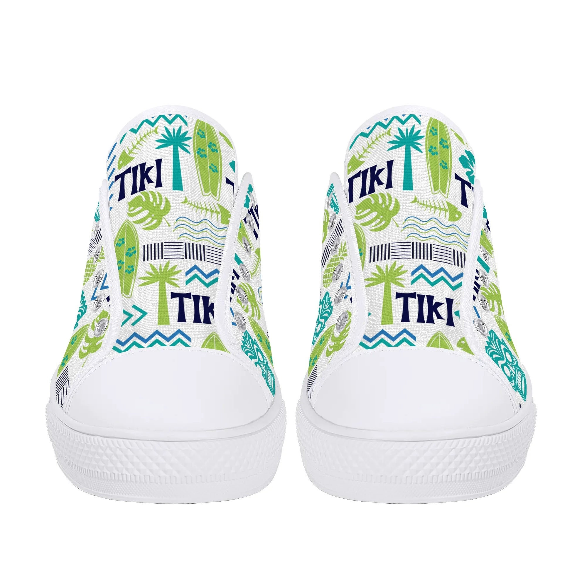 Tiki Print Canvas Sneakers: Hawaiian Floral Low Top Shoes - Etsy