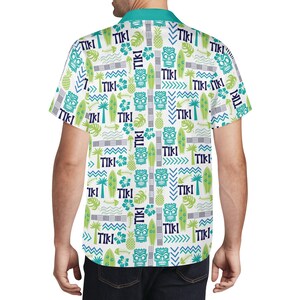 Men's Tiki Hawaiian Shirt: Tropical Surfboard Print Vacation Apparel image 3