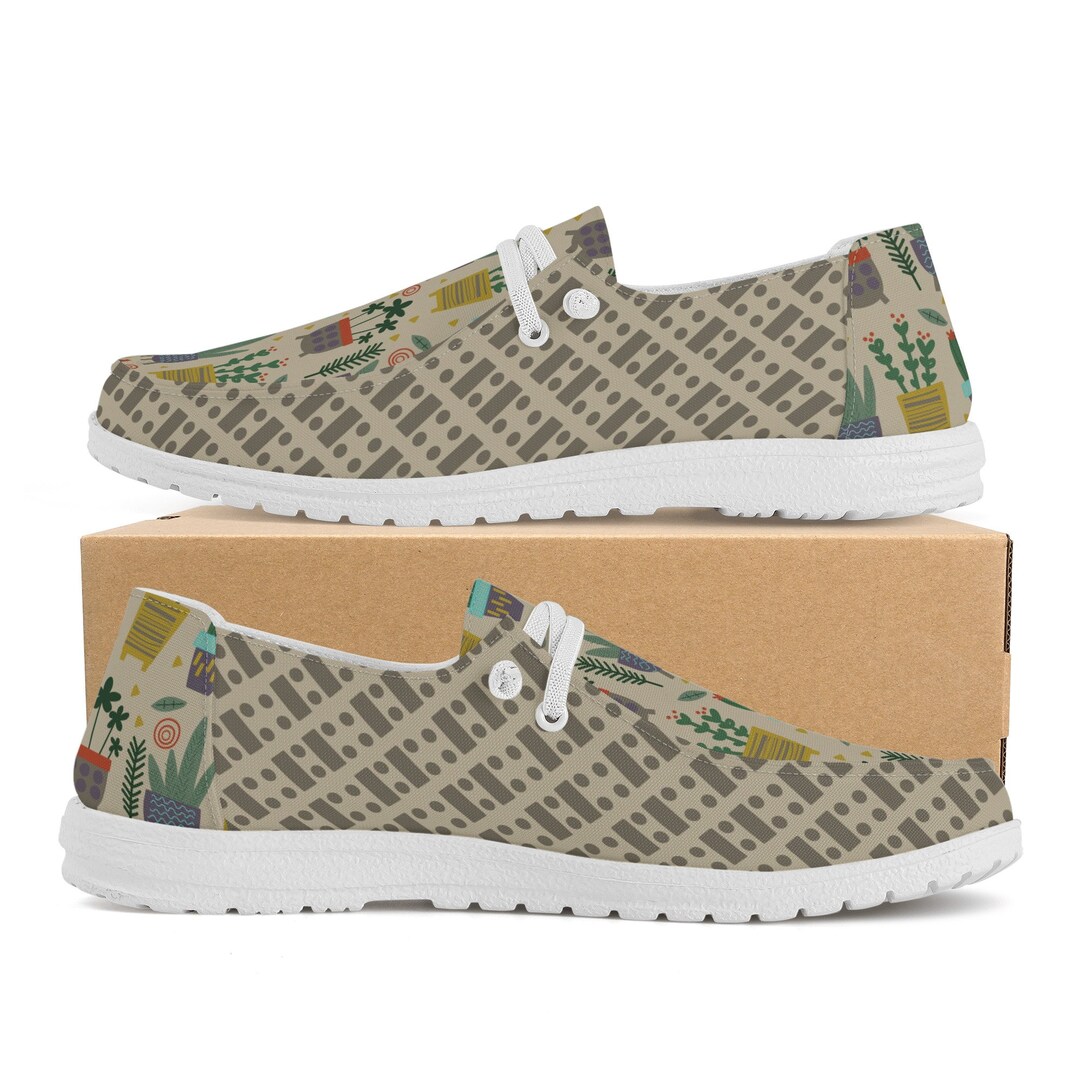 Plant Lover Design Women's Canvas Loafers Etsy