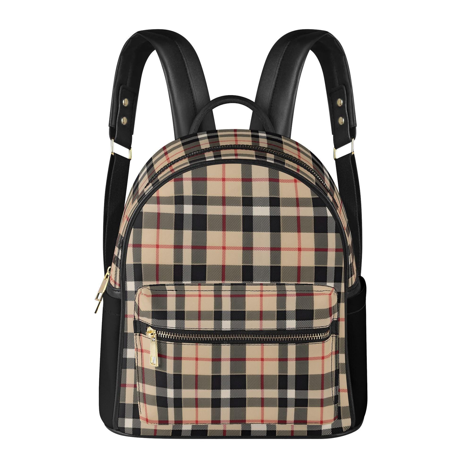 Mini Vegan Leather Backpack Plaid Design Small Women\'s Purse Plaid Backpack Mini Bags & Handbags for Women for sale | eBay main image 3