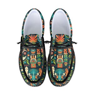 Mocassins en toile à imprimé tiki coloré - Chaussures de vacances tropicales image 5
