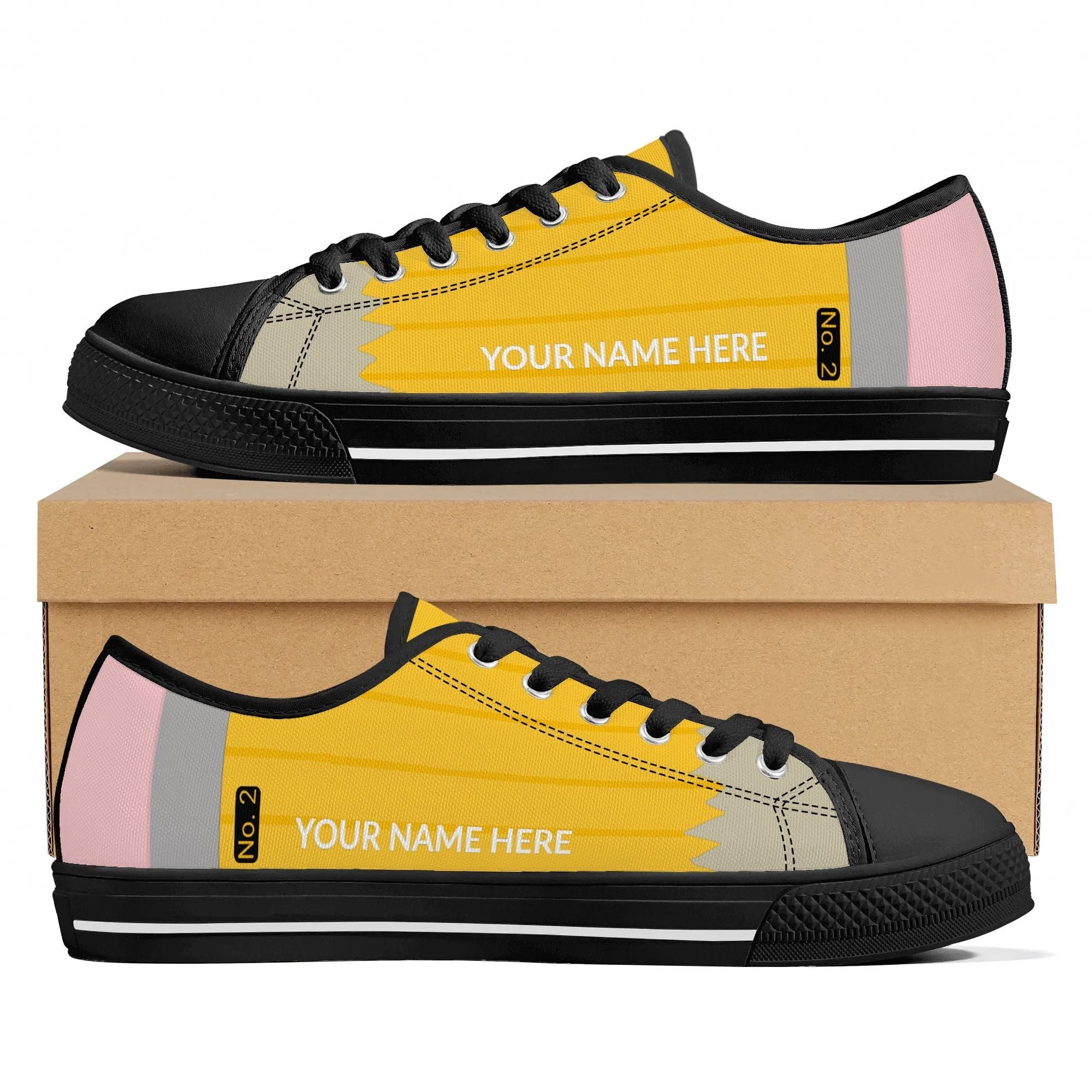 No. 2 Pencil Sneakers: Teacher All-Over Print Canvas Shoes