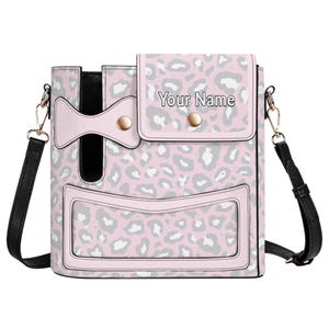 Personalize Faux Leather Portable Water Cup Storage Bag, Water Bottle Holder, Theme Park Drink Sling, Stanley Cup Holder, Beverage Carry All
