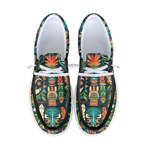 Mocassins en toile à imprimé tiki coloré - Chaussures de vacances tropicales image 6