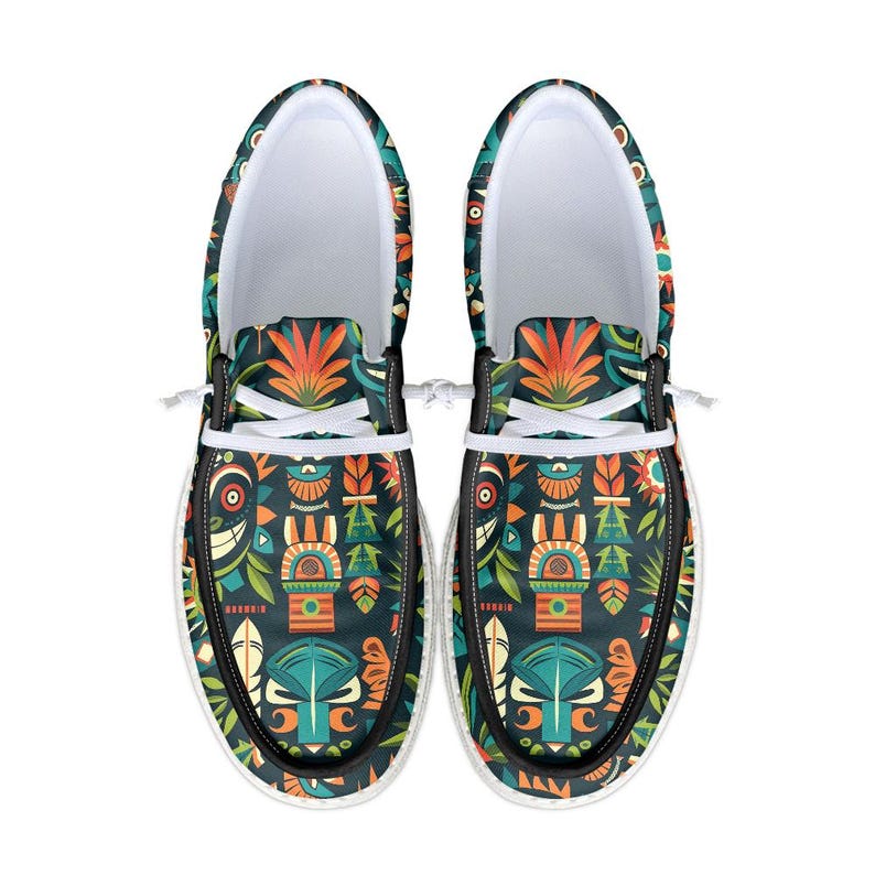 Mocassins en toile à imprimé tiki coloré - Chaussures de vacances tropicales image 6