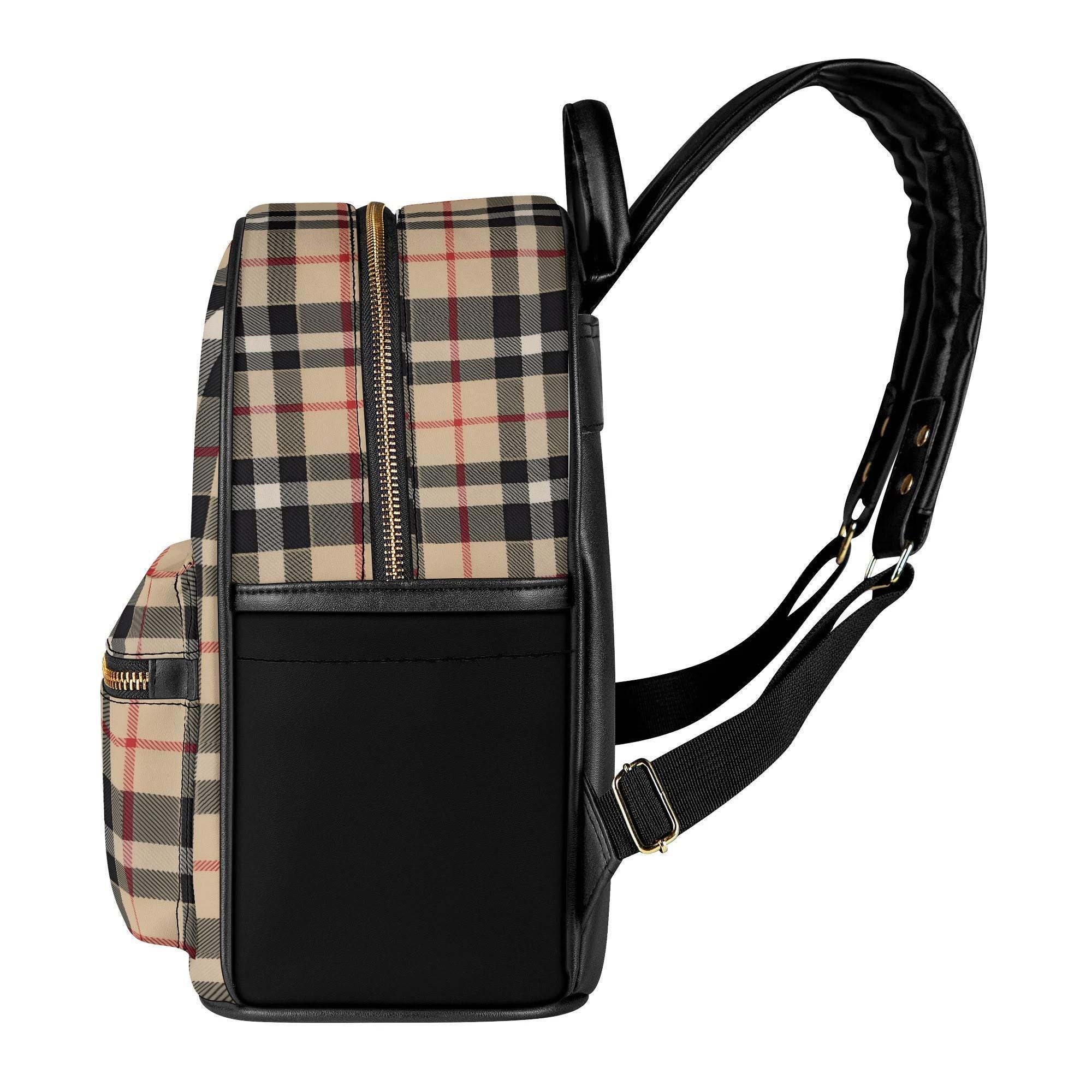 Mini Vegan Leather Backpack Plaid Design Small Women\'s Purse Plaid Backpack Mini Bags & Handbags for Women for sale | eBay main image 2