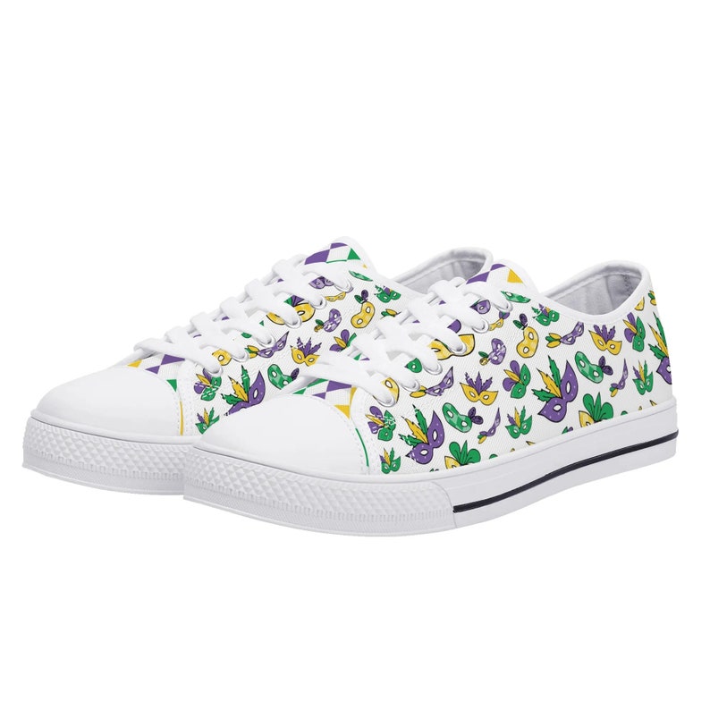 Maker's Shoes Mardi Gras Billie Sneakers with Green Trim main image 0