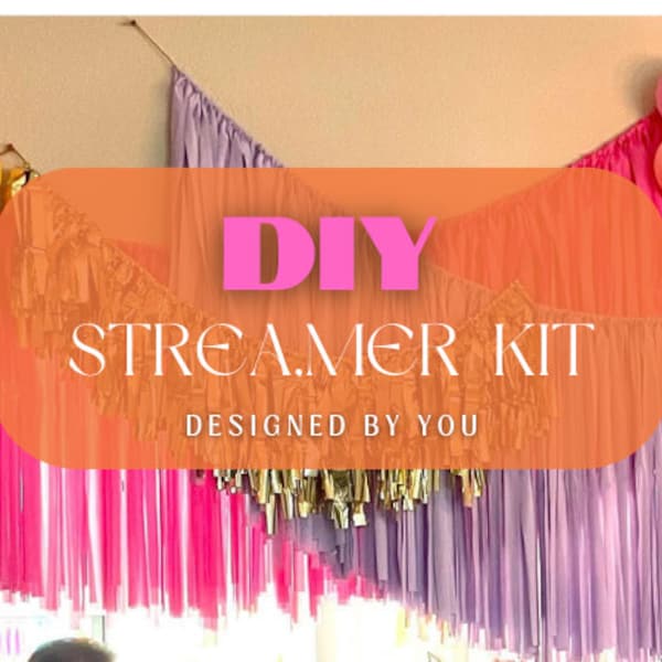 DIY Streamer Backdrop Kit Plastic Fringe Backdrop Make Your Own Fringe Backdrop Pre-cut Strands Plastic Fringe Colorway