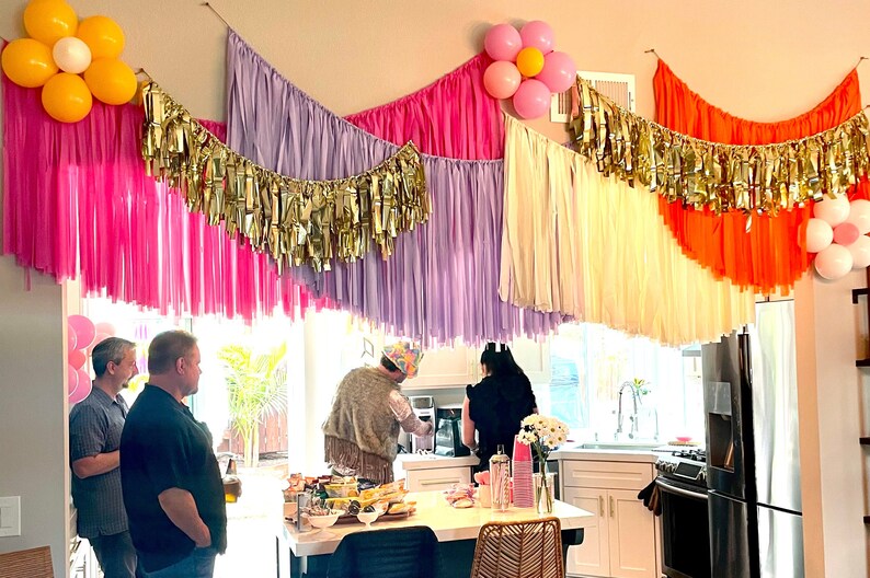 DIY Streamer Backdrop Kit Plastic Fringe Backdrop Make Your Own Fringe