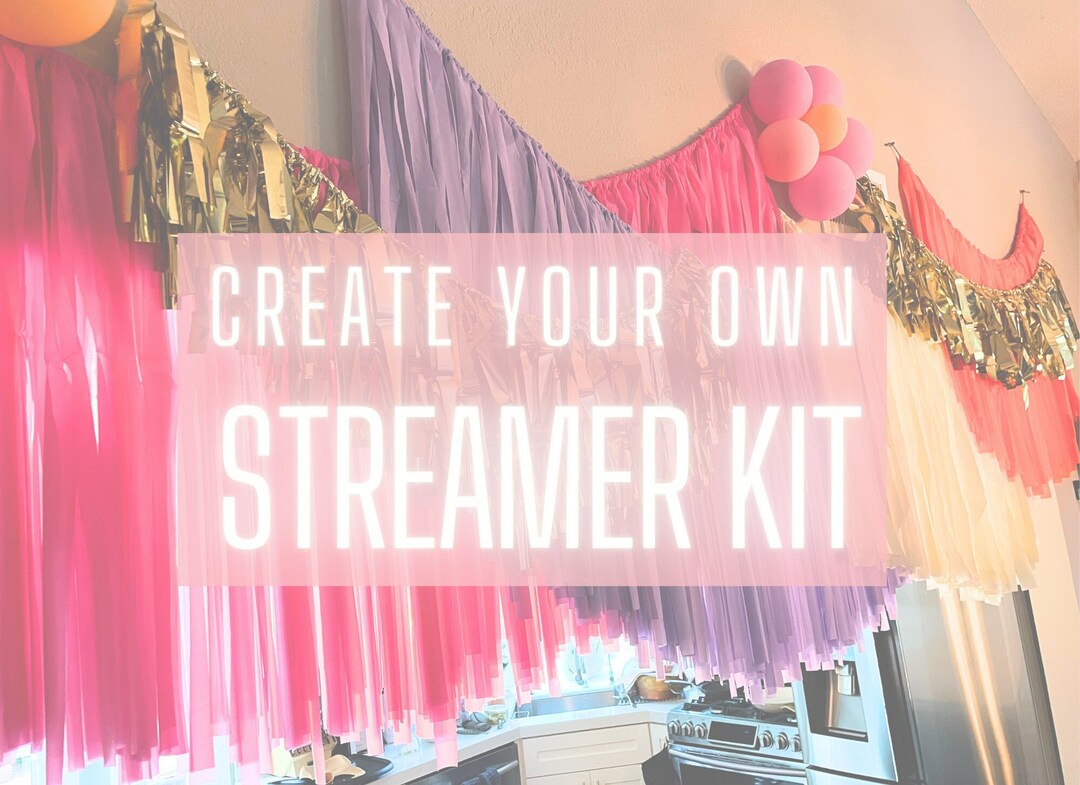 DIY Streamer Backdrop Kit Plastic Fringe Backdrop Make Your Etsy