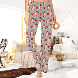 Personalized Pajamas Pants with Face/Photo,Couple Face Pajamas,Custom Photo Pajamas,Your Face You Dog on Pajama pants,Valentine's Day gift image 4
