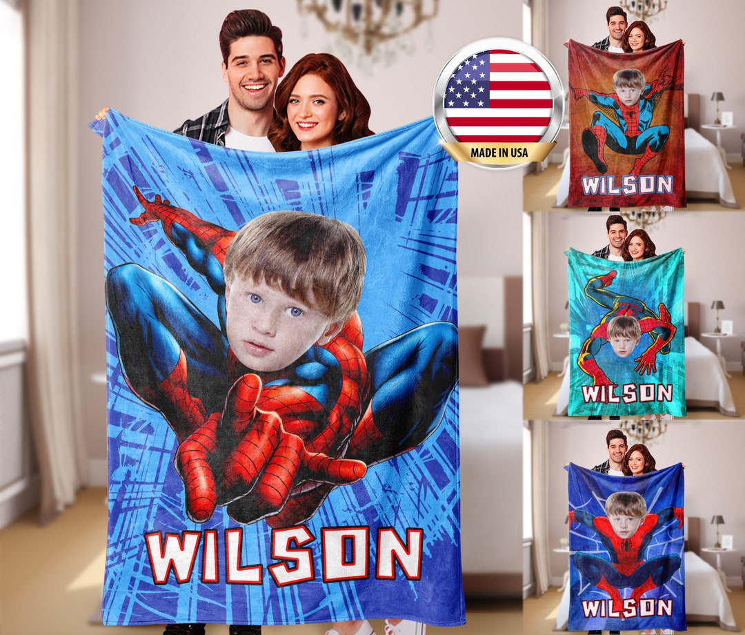Custom Cartoon Blanket With Face Funny Cartoon Name Blanket Etsy UK