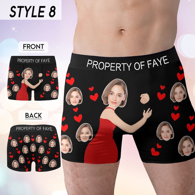 Custom Face Boxers for Husband, Personalized Wedding Gift for Bridegroom, Boxer with Face, Popular Anniversary Gift, Boyfriend Birthday Gift Style 8