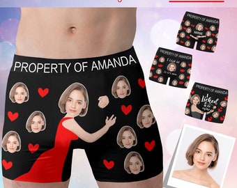 Custom Face Boxer Briefs Personalized Custom Men's Underwear Funny Crazy Boxers Birthday/Wedding/Anniversary Valentine's Day Gifts for Him