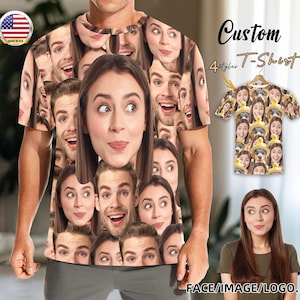 Personalized Face T Shirt for Men, Custom Family Faces Shirts, Personalized Photo Shirts for Men, Father Day Gift, All Over Faces T-Shirt