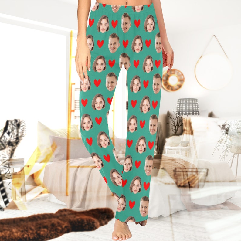Personalized Pajamas Pants with Face/Photo,Couple Face Pajamas,Custom Photo Pajamas,Your Face You Dog on Pajama pants,Valentine's Day gift image 5
