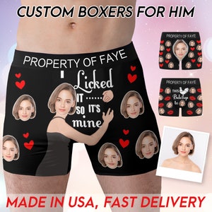 Custom Man Boxers, Personalised Underwear, Photo To Underwear, Personalised  Your Boyfriend, Custom Image Underwear,Slogan